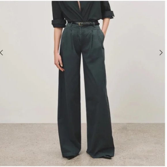 Nili Lotan Dillon Wide Leg Pants Size 8 Carbon - Picture 1 of 12